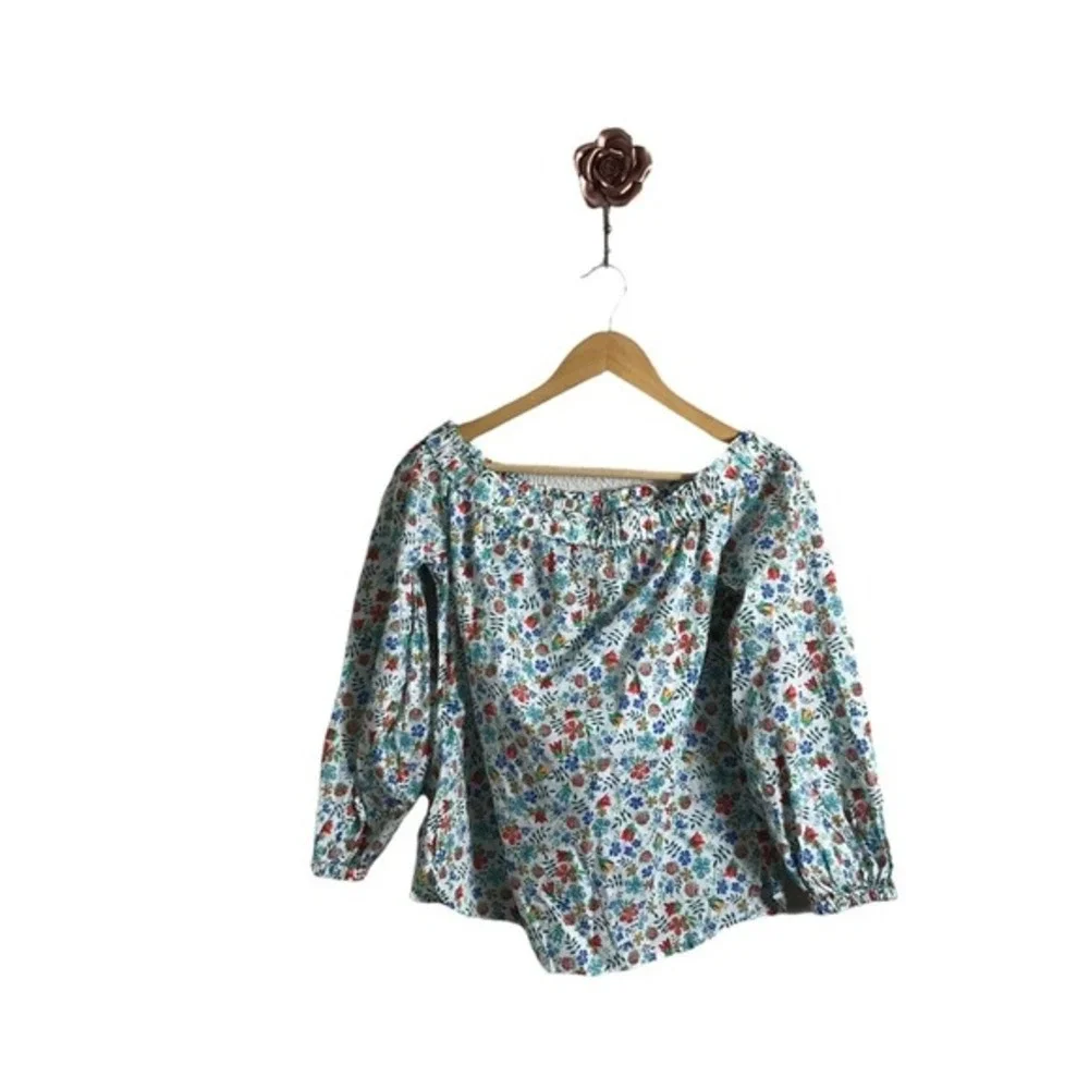 J.Crew Liberty Fabric Size‎ 2 Edenham Floral Blouse Cotton Cottagecore Boho